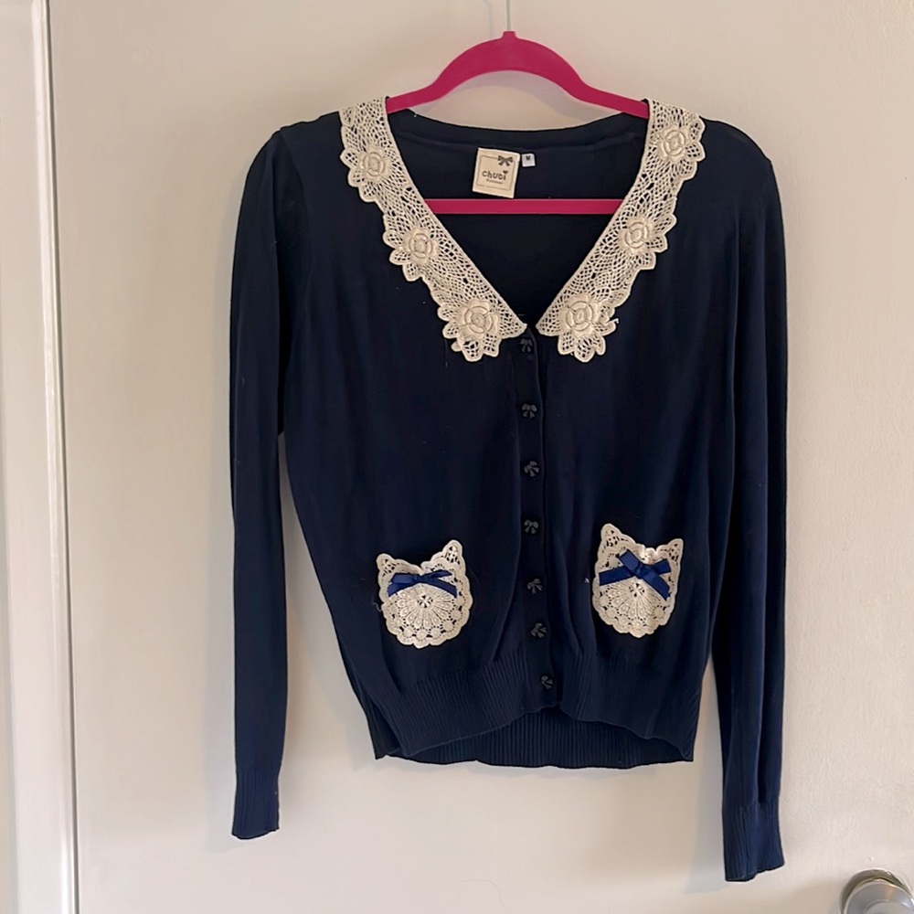 Blue Coquette Cardigan
